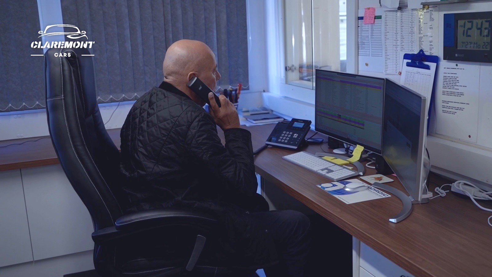 On the phone in the office
