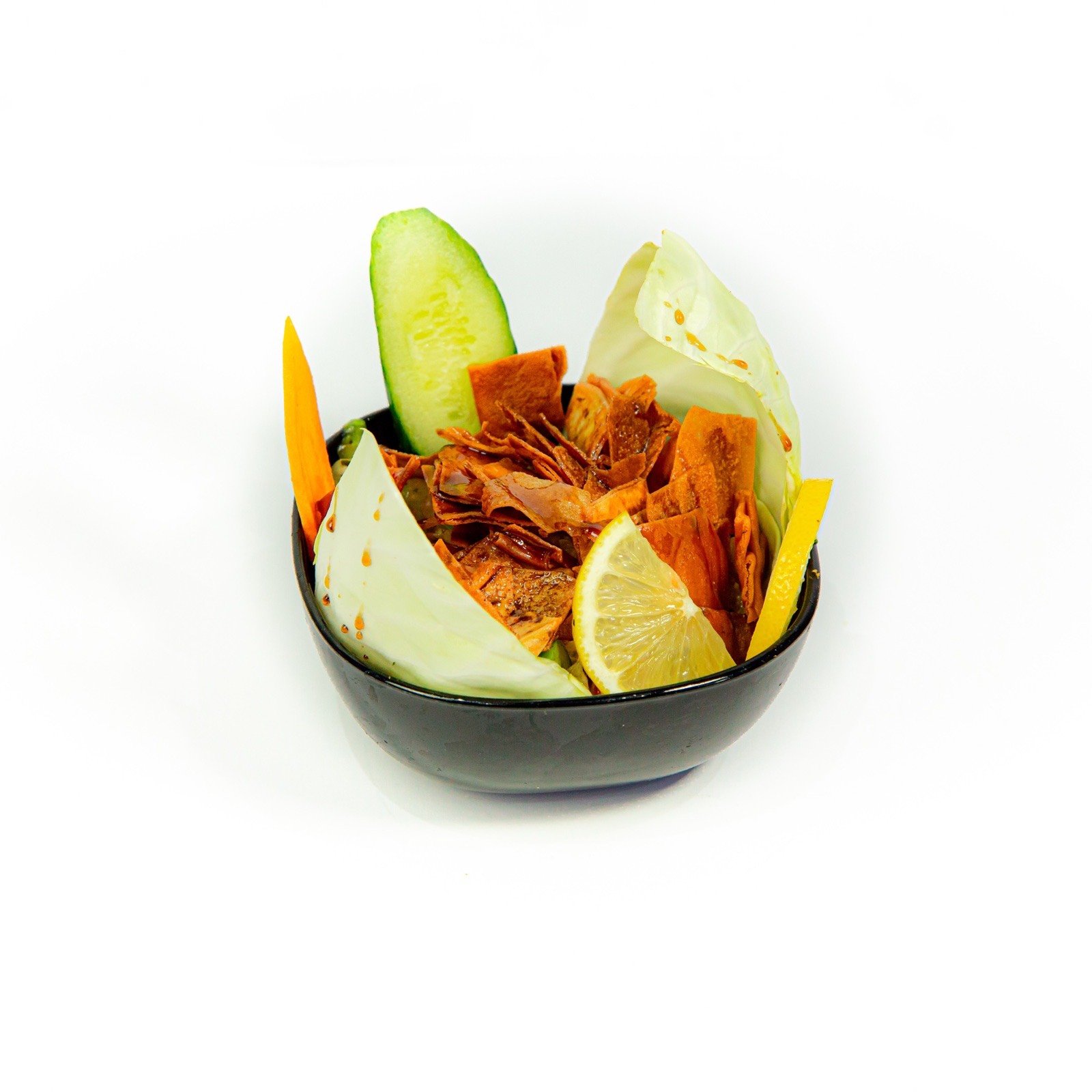 A salad with crisp bread