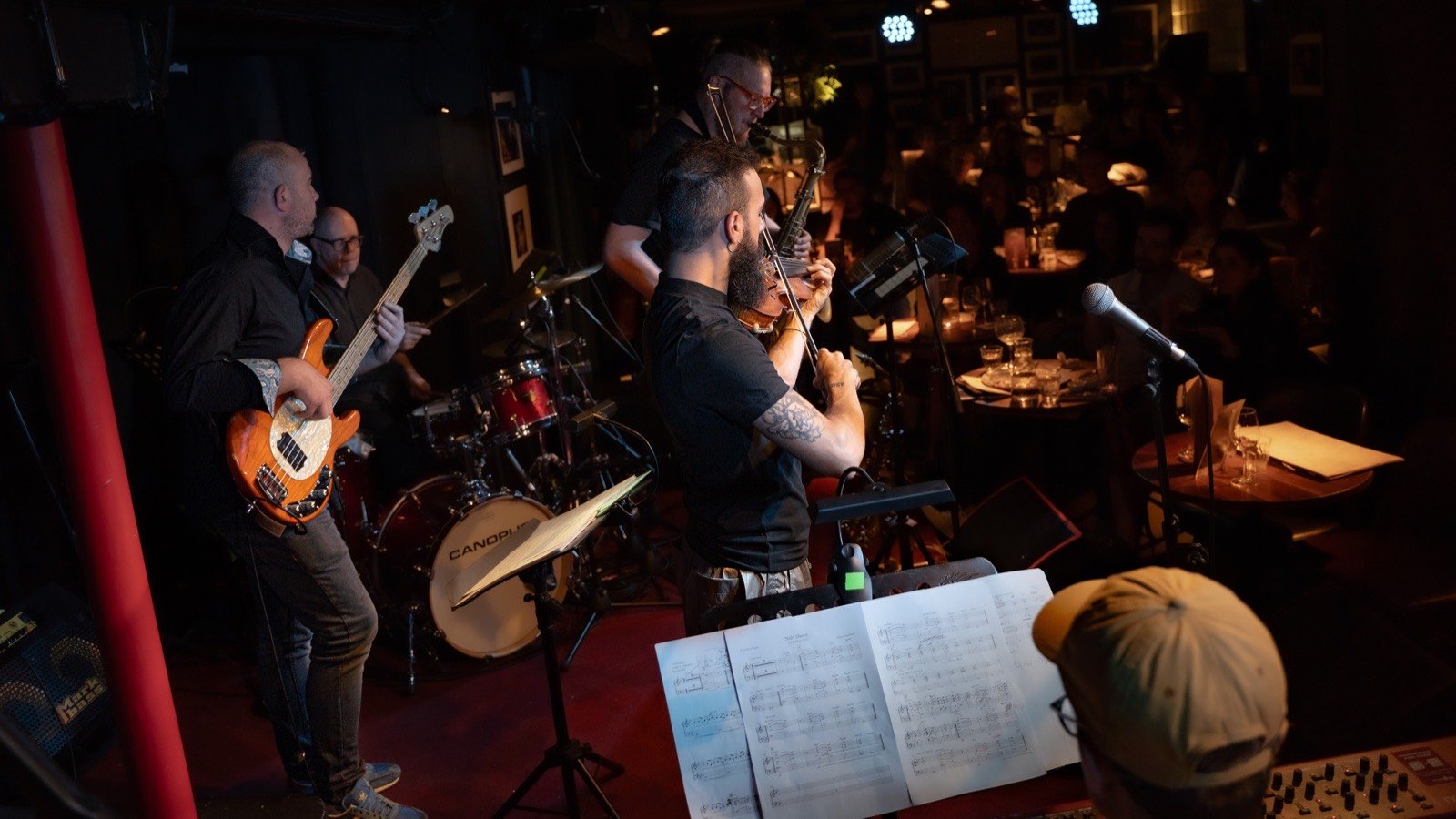 The band on the small stage