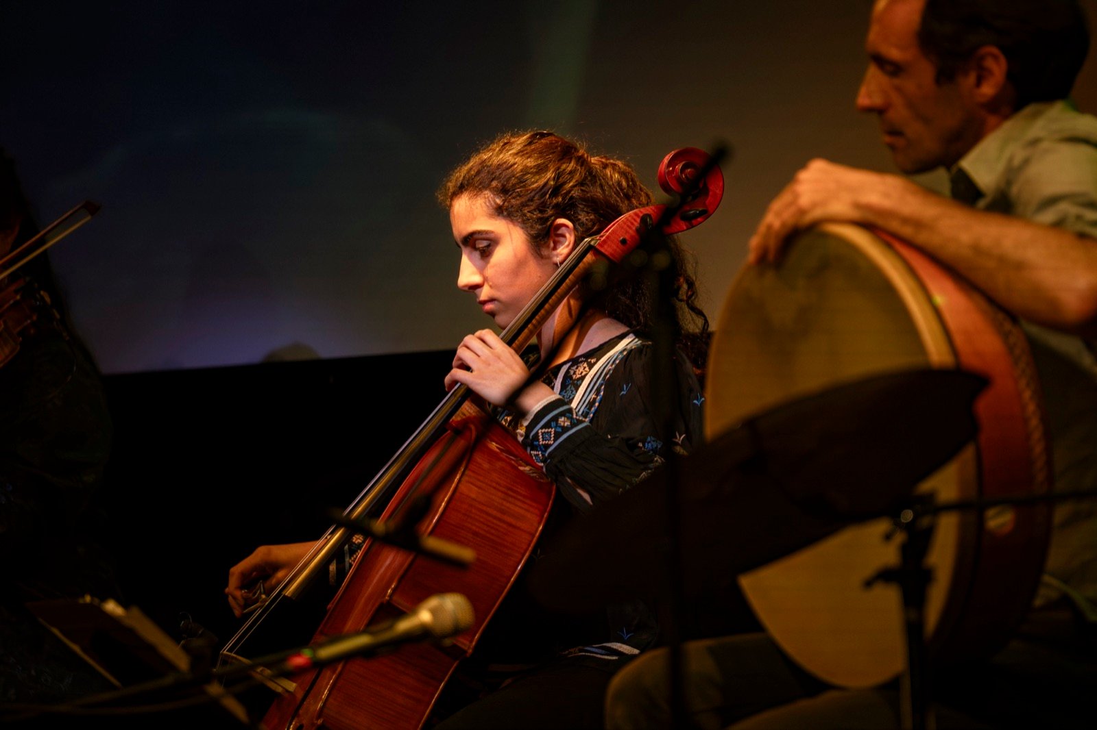 Cello and frame drum