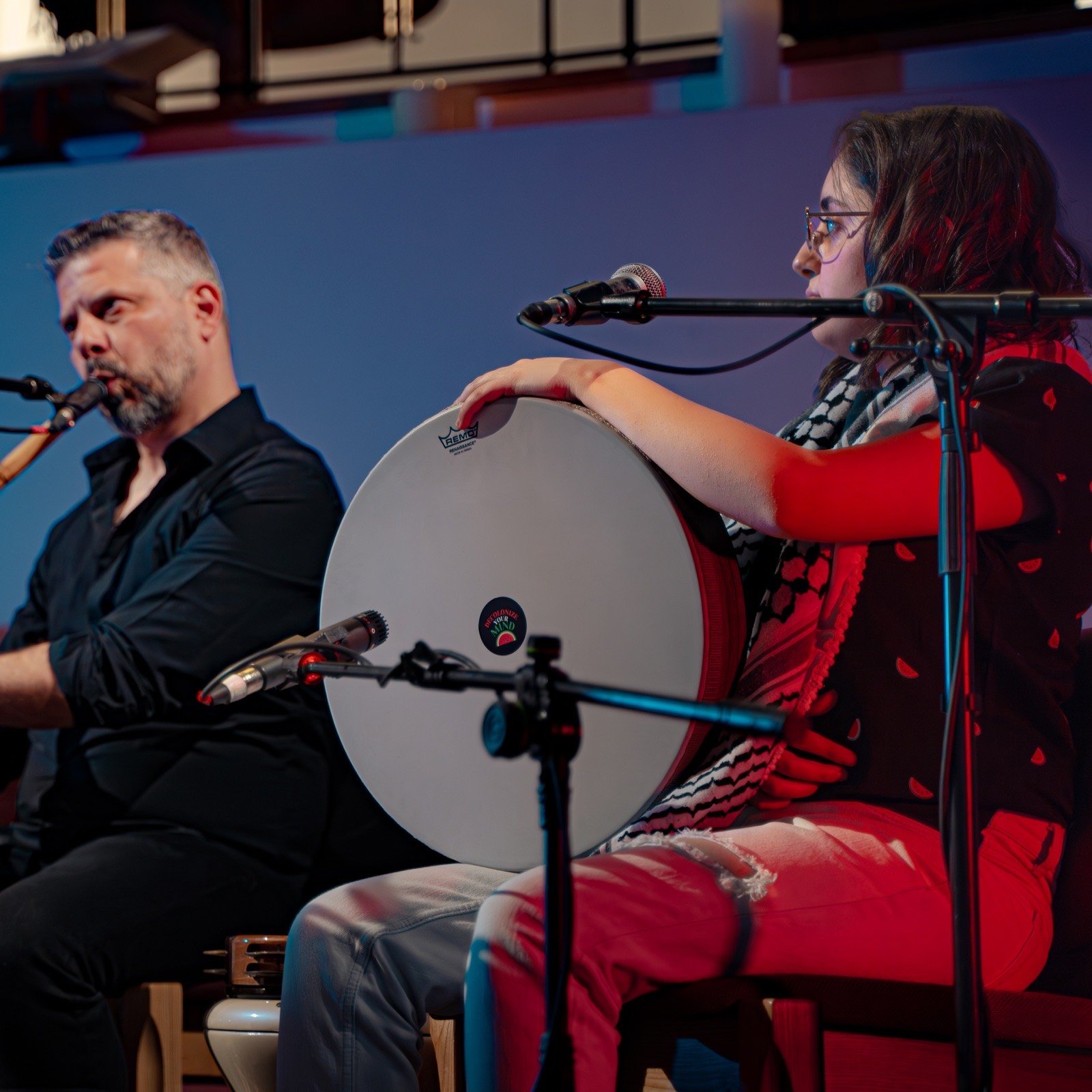 The frame drum up close
