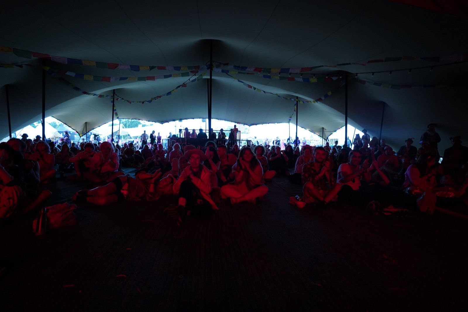 The crowd in the big tent