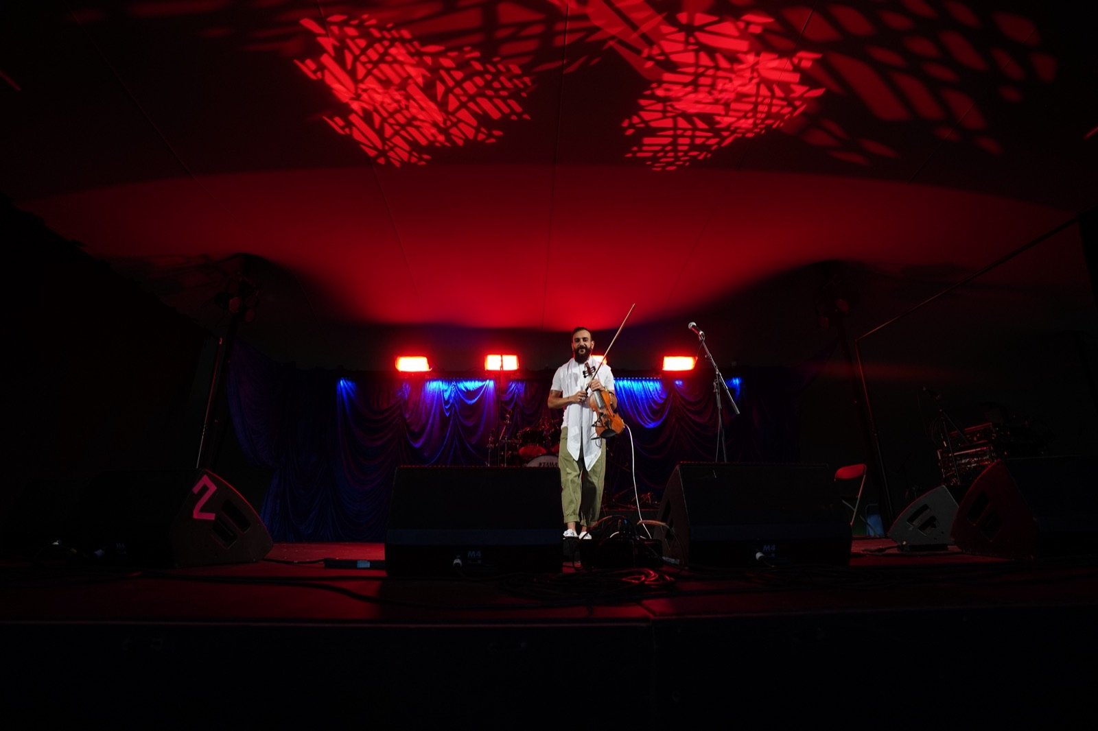 The stage glowing red