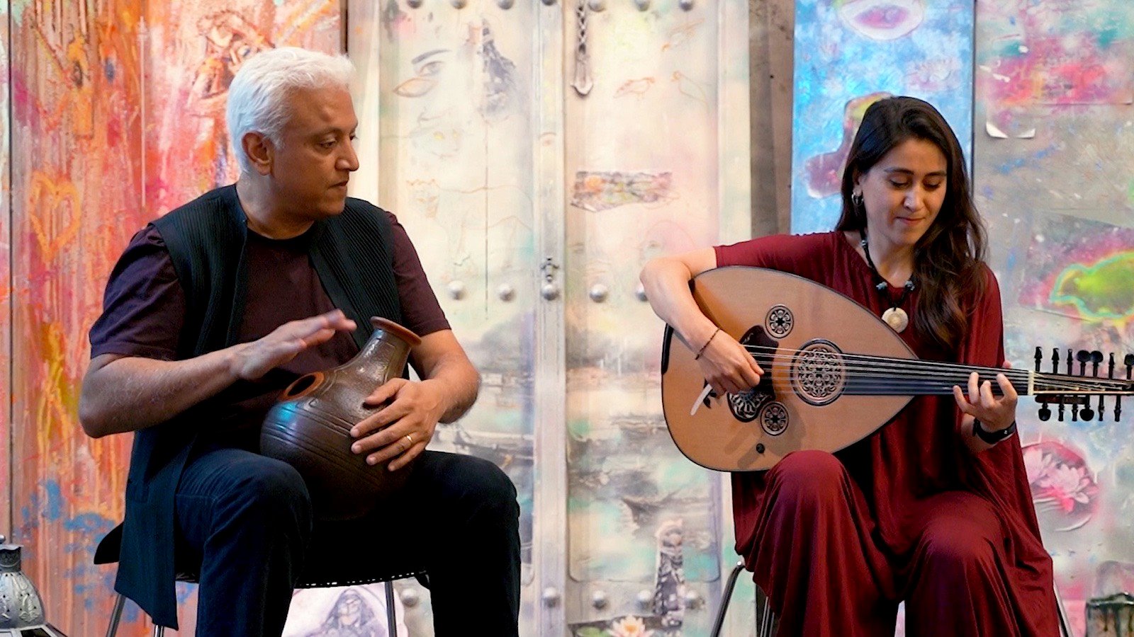Drum and oud together