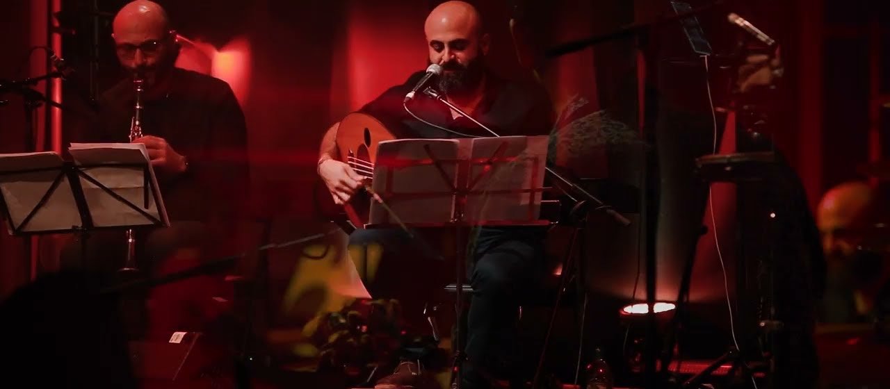 The band in red light